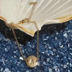 Initial “A” Gold Tone Chain Bracelet.